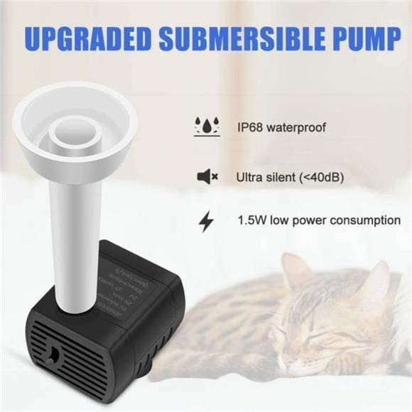 Cat Drinking Water Fountain, LED Automatic Pet Water Dispenser with Water Level - Picture 2 of 6